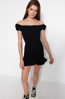 Мини-платье Trendyol приталенное, черный