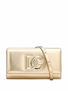 Кожаный клатч с логотипом Dolce&amp;Gabbana
