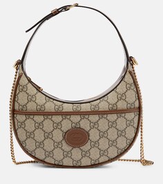 Мини-сумка через плечо с логотипом GG Supreme Gucci, бежевый