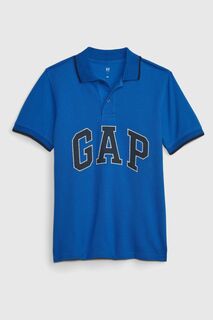 Рубашка-поло с короткими рукавами и логотипом Gap, синий