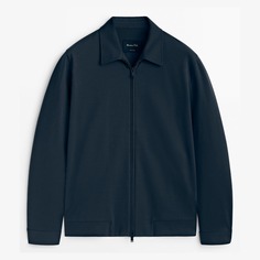 Куртка Massimo Dutti Cotton Blend Zip-up Co-ord, темно-синий