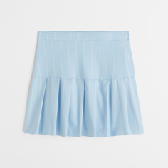 Плиссированная юбка из твила H&amp;M Striped, голубой H&M