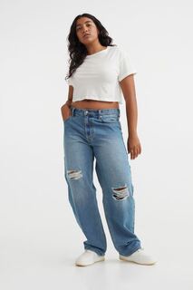 Мешковатые низкие джинсы 90-х H&amp;M, синий деним H&M