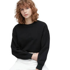 Свитшот Uniqlo Cotton Crew Neck, черный