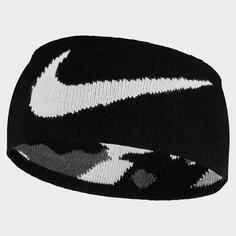Мужская двусторонняя бесшовная вязаная повязка на голову Nike, черный