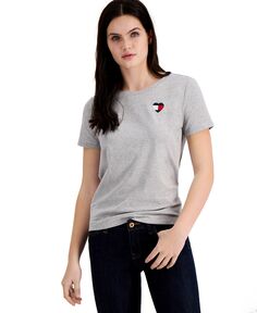 Женская футболка с вышитым логотипом в виде сердца Tommy Hilfiger, мульти