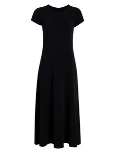 Платье-миди из джерси с короткими рукавами Another Tomorrow, черный