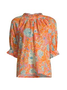 Хлопковая блузка Sheila Birds of Paradis, разноцветный