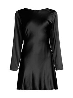 Мини-платье Bias из шелкового атласа Cynthia Rowley, черный