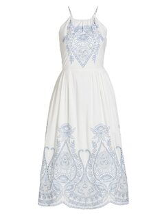 Платье миди из хлопка с вышивкой Juliette Love the Label, белый