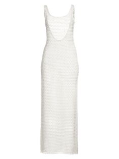 Пляжное макси-платье Dani с вышивкой GiGi C, белый