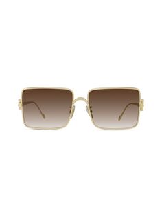 Прямоугольные солнцезащитные очки из изысканного металла 56 мм Loewe, золотой