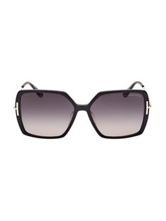 Прямоугольные солнцезащитные очки Joanna 59 мм Tom Ford, черный