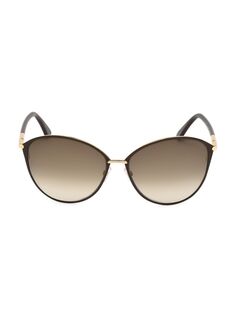 Большие круглые солнцезащитные очки Penelope 59MM с поляризованными линзами Tom Ford, золотой