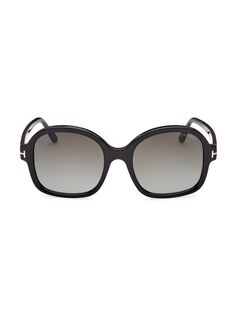 Солнцезащитные очки Hanley 57MM с бабочкой Tom Ford, черный
