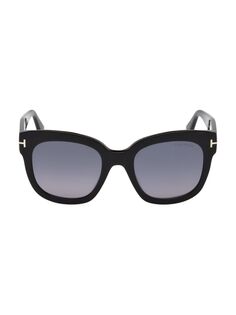 Солнцезащитные очки крупной квадратной формы Beatrix 52 мм с поляризационными линзами Tom Ford, черный