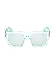 Квадратные солнцезащитные очки Fausto 53 мм Tom Ford, синий