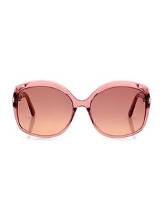 Круглые солнцезащитные очки Chiara 60 мм Tom Ford, розовый