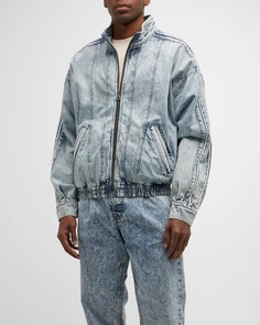 Мужская джинсовая спортивная куртка с воротником-стойкой le PERE