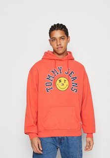 Толстовка Tommy Jeans Tommy X Smiley Tju Tommy Smiley Hoodie, коралловый кардинал