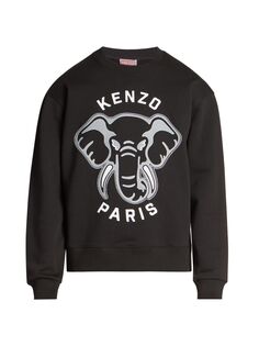 Классическая толстовка с круглым вырезом и логотипом KENZO, черный