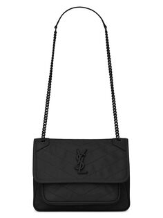 Сумка-цепочка Niki Baby из мятой винтажной кожи Saint Laurent