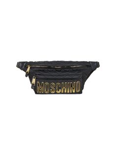 Стеганая поясная сумка с логотипом Moschino, черный