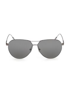 Солнцезащитные очки-пилоты 60MM ZEGNA, серый