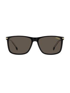 Прямоугольные солнцезащитные очки 57 мм Carrera, черный