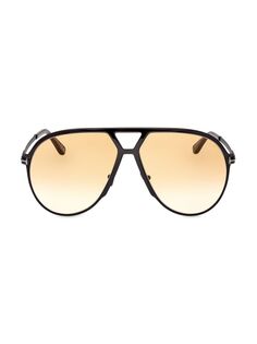 Солнцезащитные очки-пилоты 64MM Tom Ford, черный