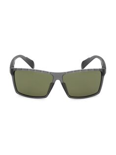 Солнцезащитные очки квадратной формы 63 мм с литьем под давлением adidas, серый