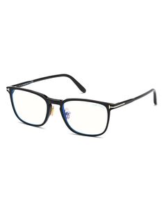 Квадратные солнцезащитные очки 55 мм с фильтром синего света Tom Ford, черный
