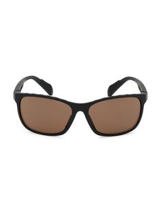 Солнцезащитные очки квадратной формы 63 мм с литьем под давлением adidas, черный