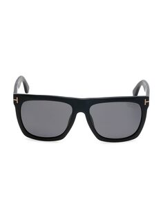 Квадратные солнцезащитные очки Morgan 57 мм Tom Ford, черный