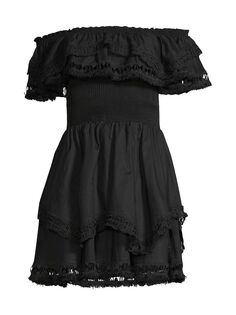 Платье Wyatt с кружевной отделкой Peixoto, черный