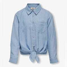 Рубашка для девочки в полоску с длинным рукавом Kids Only Geknotete, синий/белый