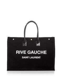 Сумка-тоут Rive Gauche из льняной парусины Saint Laurent