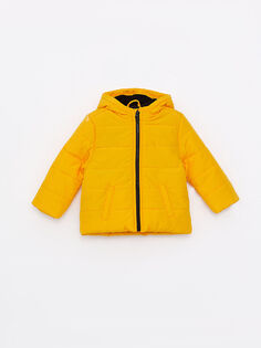 Базовое пальто для мальчика с длинными рукавами и капюшоном LCW Eco