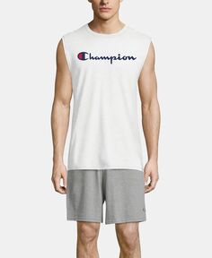 Мужская футболка без рукавов с логотипом Champion, белый
