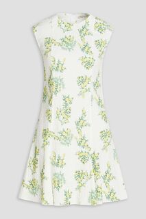 Платье мини из сирсакера с цветочным принтом EMILIA WICKSTEAD, белый