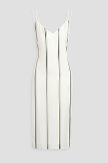 Атласное платье Aita в полоску EQUIPMENT, белый