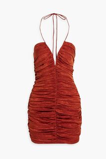 Жаккардовое платье мини Orielle со сборками RONNY KOBO, красный