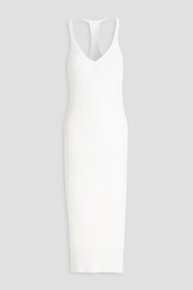 Платье миди в рубчик HELMUT LANG, белый