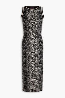 Трикотажное платье миди с леопардовым принтом SOLID &amp; STRIPED, животный принт
