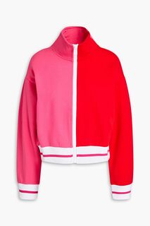 Спортивная куртка из французского махрового хлопка в стиле колор-блок SOLID &amp; STRIPED, розовый