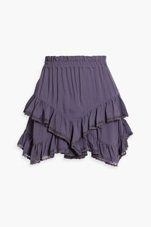 Креповые шорты Leocadia с оборками ISABEL MARANT, фиолетовый