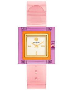 Женские часы The Sedgwick с розовым полиуретановым ремешком, 33 мм Tory Burch, розовый