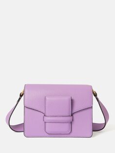Кожаная сумка через плечо Jigsaw Ada, фиолетовая