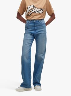 Широкие джинсы с высокой посадкой HUGO BOSS Marlene, синие