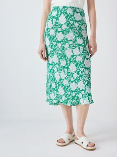 Зеленая мульти-юбка с цветочным принтом John Lewis косого кроя